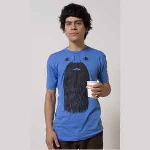 Art in the Age of Mechanical Reproduction AJW Beard Tee Blue M